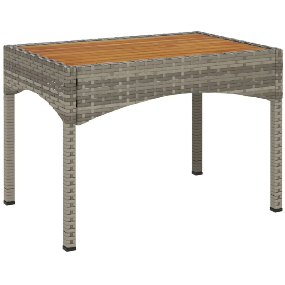 vidaXL 3-delige Loungeset met kussens poly rattan grijs, foto 3