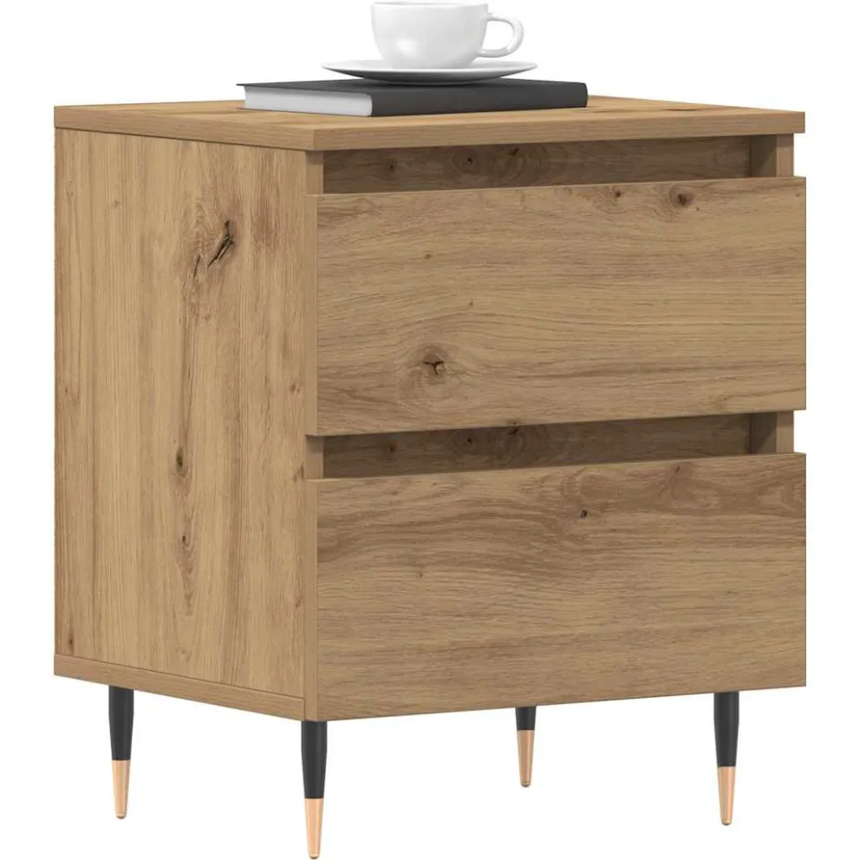 vidaXL Nachtkastje Artisan Eiken 40 x 35 x 50 cm Bewerkt hout Bruin