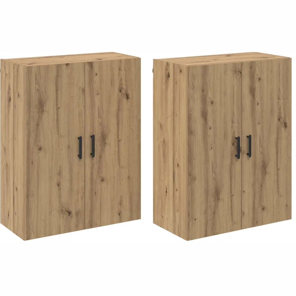 vidaXL Wandkast 2 st Artisan Eiken 69,5 x 34 x 90 cm Bewerkt hout, foto 3