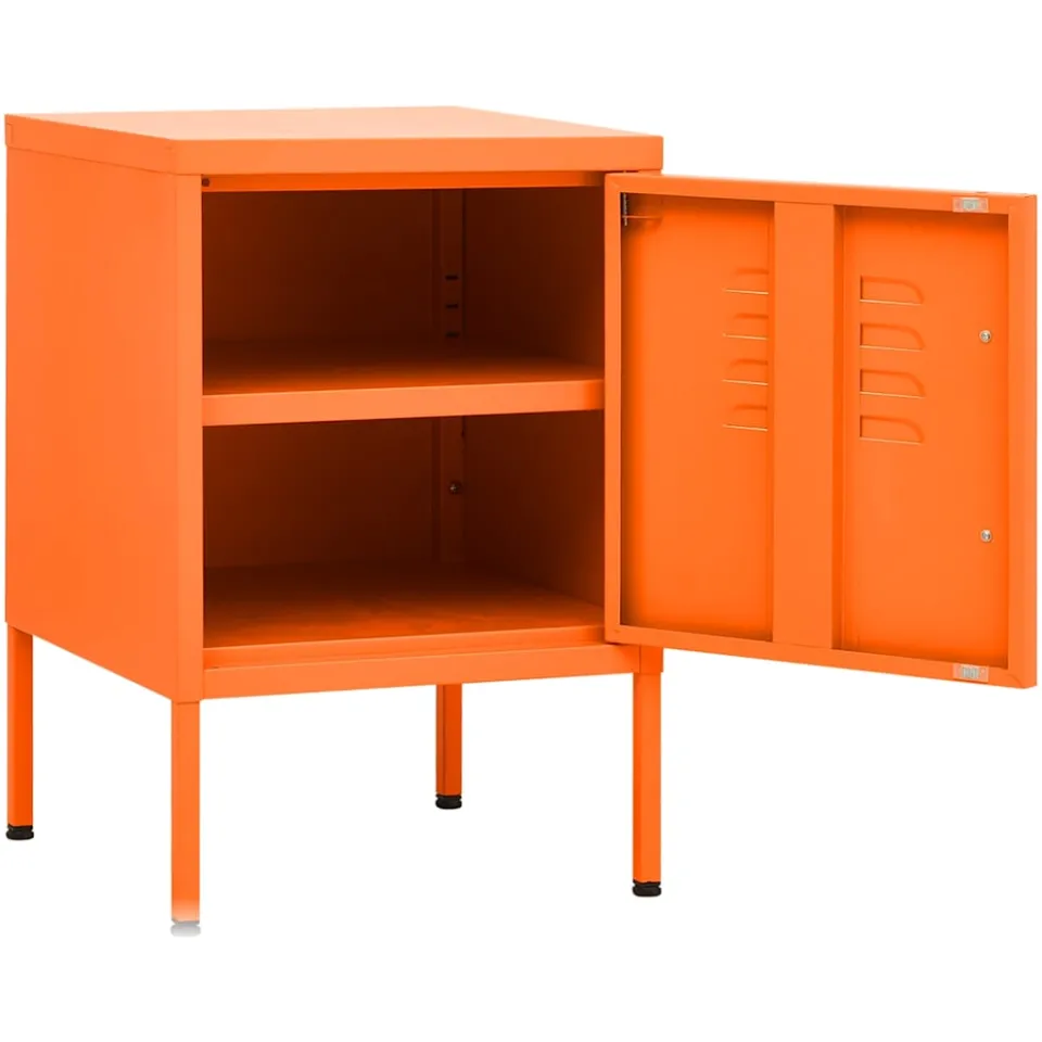 vidaXL Nachtkastje 35x35x51 cm staal oranje, foto 4