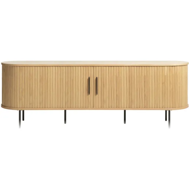Hygge Interiors Tv-meubel Nola - eikenfineer naturel - 180x40x56 cm - 2 deuren