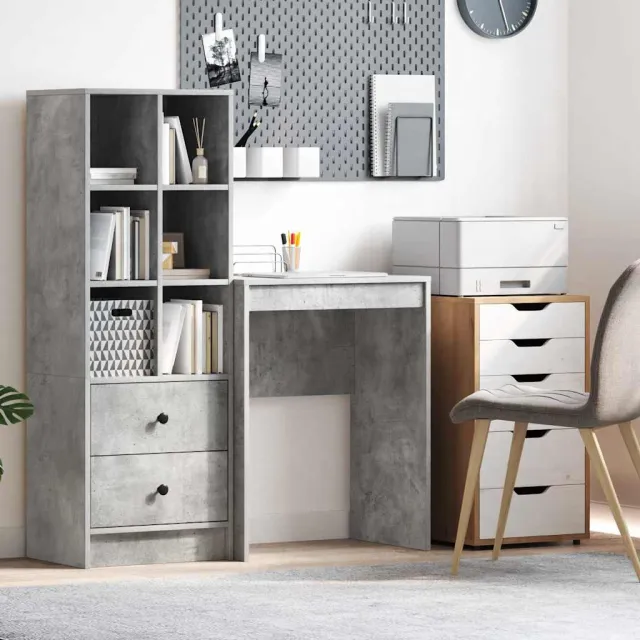 vidaXL Bureau Beton Grijs 60 x 40 x 76 cm