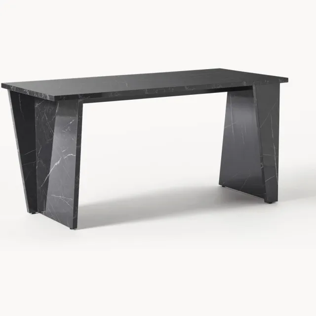 Westwing Collection Bureau Liam met marmerlook Zwart