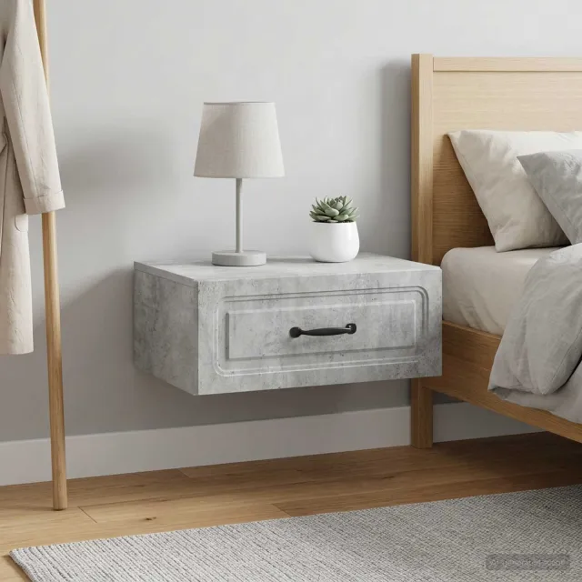 vidaXL Wandbeugel Bedkast 2 st Betongrijs 49 x 34,5 x 20 cm