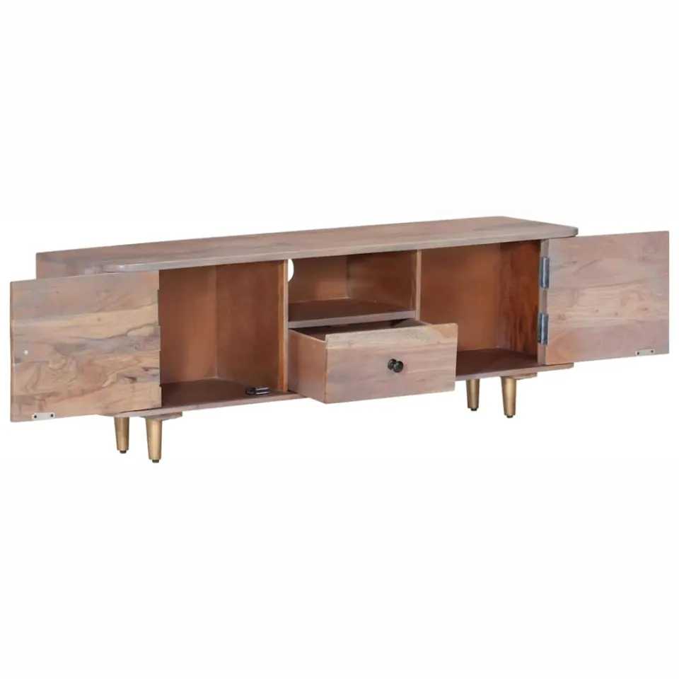 vidaXL Tv-meubel 118x30x40 cm massief acaciahout bruin, foto 2