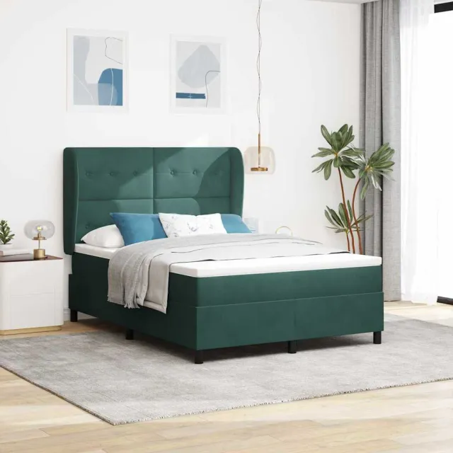 vidaXL Boxspringbed met hoofdeinde Donkergroen 200 x 160 cm Fluweel