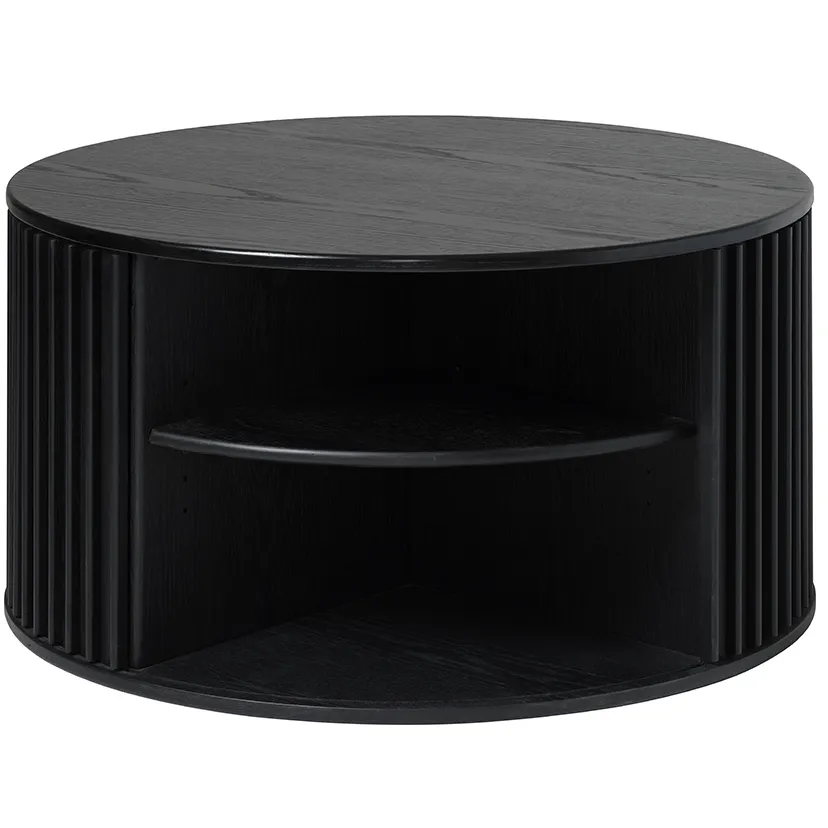 Olivine Redmer houten salontafel zwart eiken - Ø85 cm, foto 3