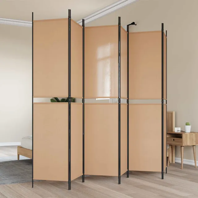vidaXL 6-Panelen Kamerscherm Beige 300 x 220 cm Stof, foto 2