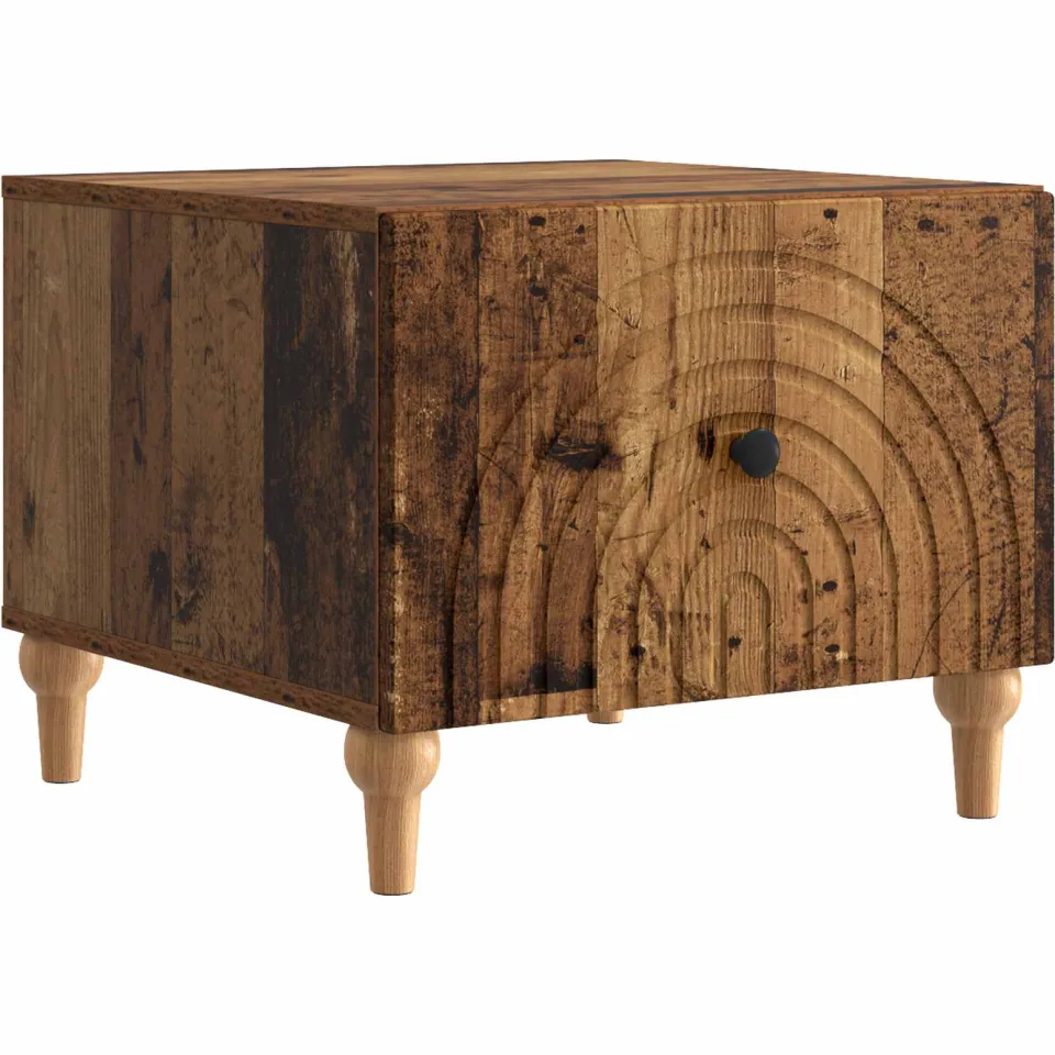 vidaXL Salontafel met lade Oud hout 49 x 50 x 40 cm Bewerkt hout bruin, foto 3