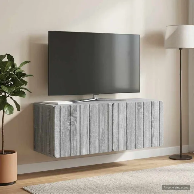 vidaXL Wandbeugel TV-kast 78,5 x 31 x 30 cm Grijs Sonoma Bewerkt hout