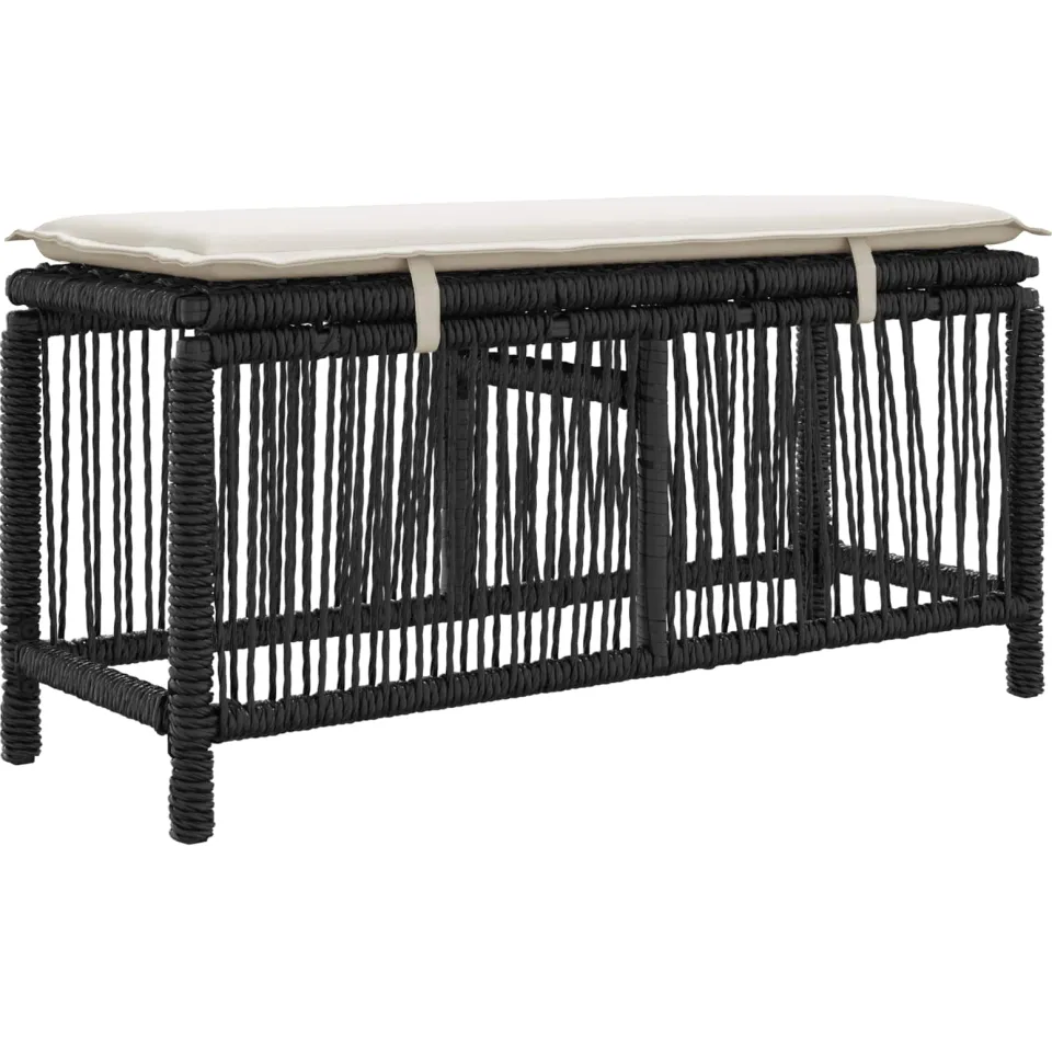 vidaXL Tuin eettafelset 3 st 2-zits Beige en Crème poly rattan, foto 4