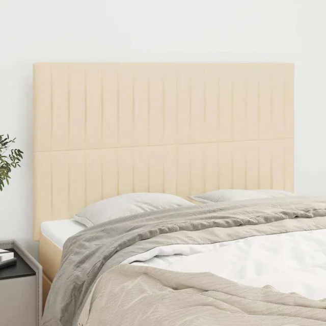 vidaXL Hoofdbord crème 144x5x118/128 cm stof