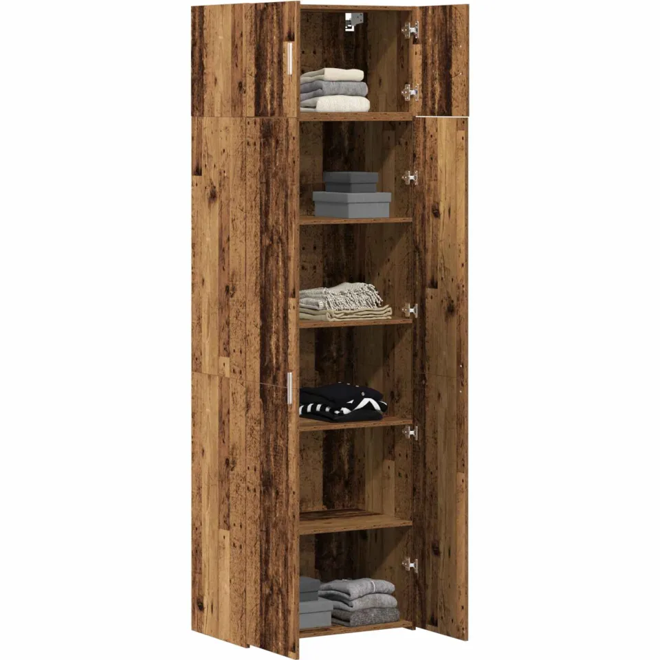 vidaXL Opbergkast 2 st Oudhout 70 x 42,5 x 225 cm Bruin