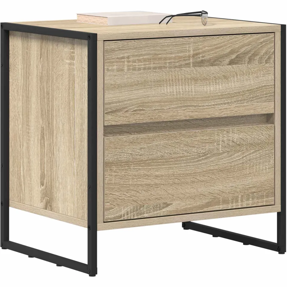 vidaXL Nachtkastje Sonoma Eiken 50 x 39,5 x 50 cm Bewerkt hout Bruin