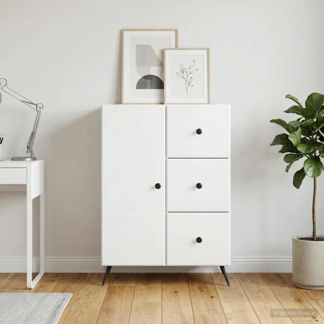 vidaXL Dressoir Hoogglans Wit 66 x 34,5 x 90 cm Bewerkt hout