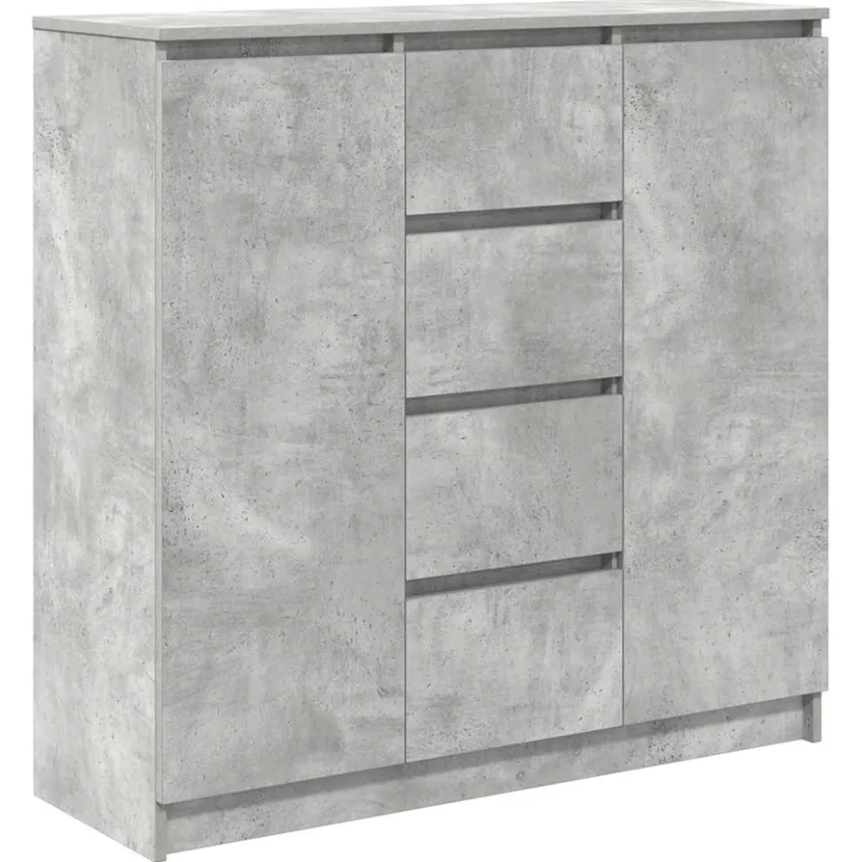 vidaXL Dressoir met lades 100,5x35x98,5 cm spaanplaat betongrijs