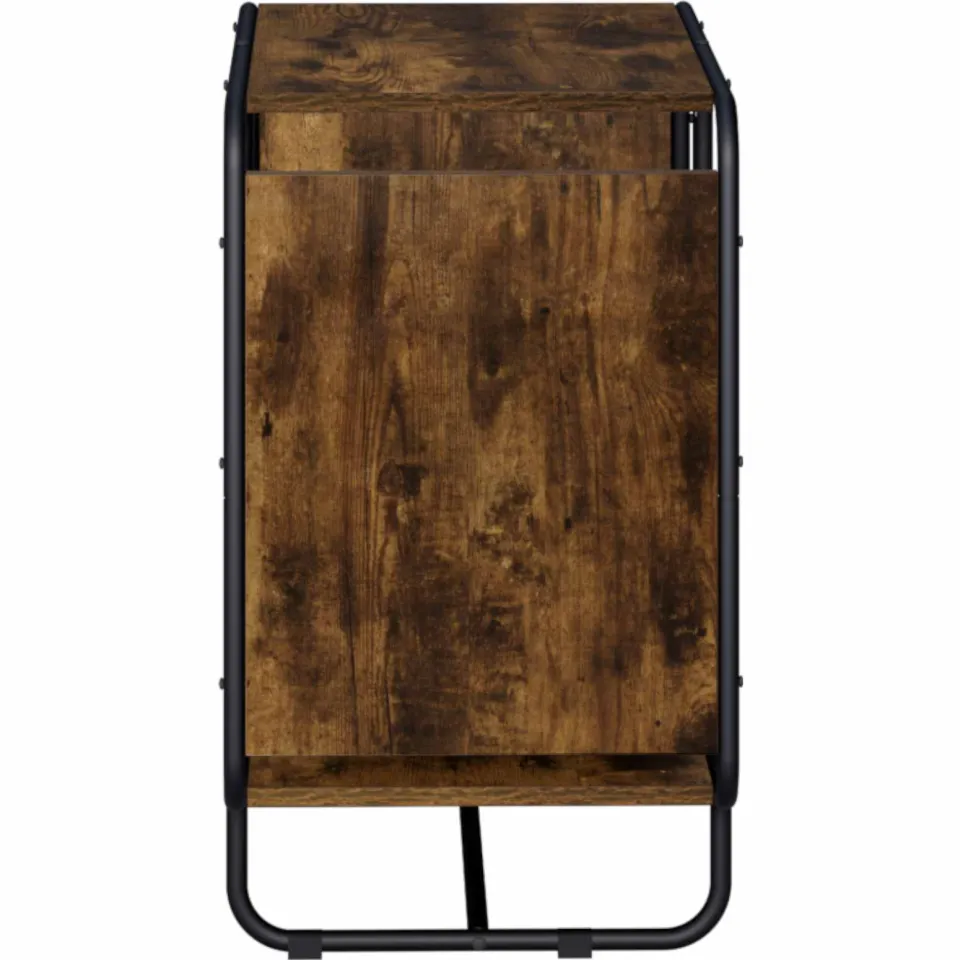 vidaXL Dressoir Gerookt eiken 60 x 37.5 x 64.5 cm Bewerkt hout, foto 4