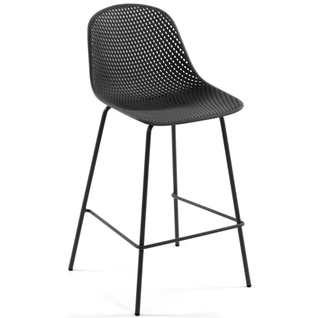 Kave Home Quinby barkruk zwart Grijs