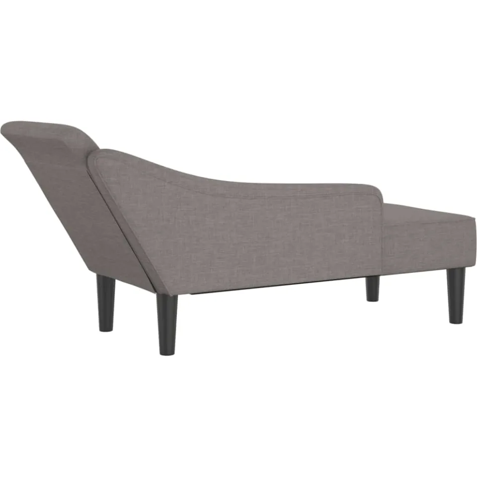 vidaXL Chaise longue met kussens stof taupe, foto 4