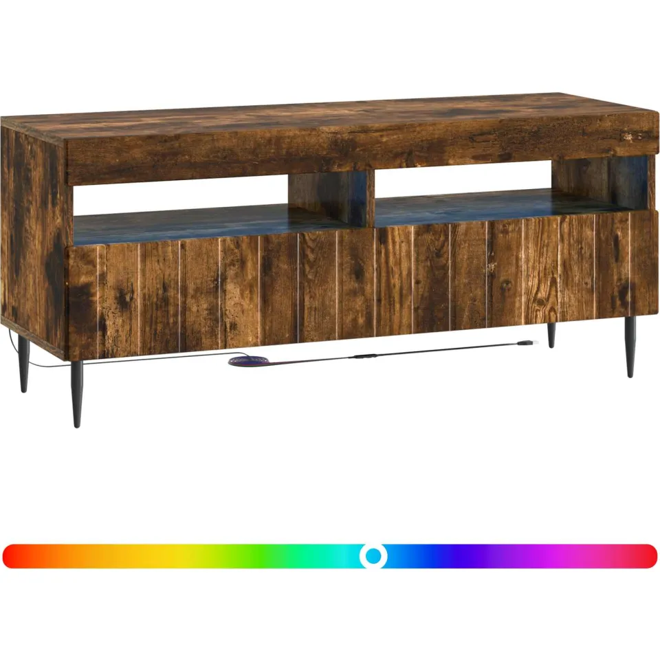 vidaXL LED tv-meubel ZWOLLE 100 x 35 x 43 cm Gerookt eiken Bruin