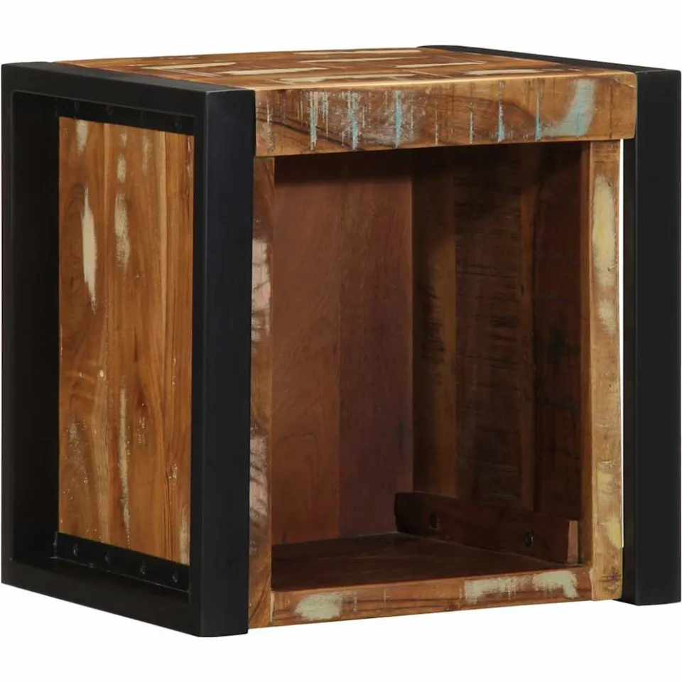 vidaXL Nachtkastjes 2st 40x35x40cm massief gerecycled hout meerkleurig, foto 2