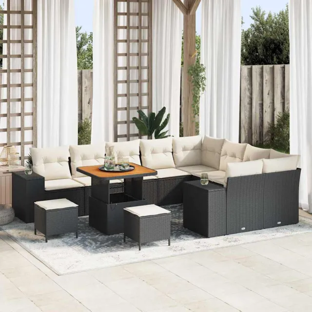 vidaXL Tuin Sofa Set 12 st Zwart poly rattan