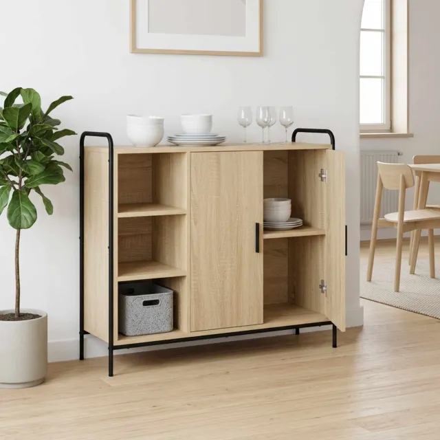 vidaXL Dressoir Sonoma Eiken 97 x 33 x 81 cm Bewerkt hout Bruin