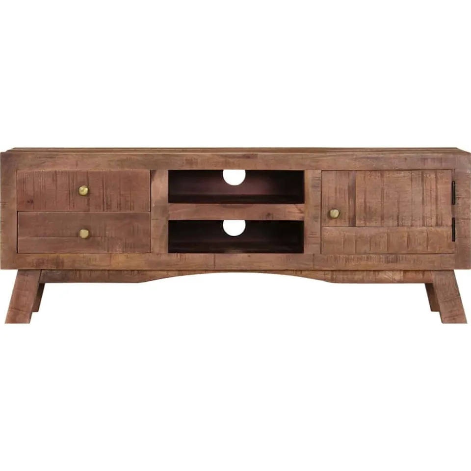 vidaXL Tv-meubel 110x30x40 cm ruw mangohout bruin, foto 3