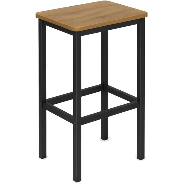 BEGRYF Barkruk - Industrieel – Zwart Metaal / Licht Hout – 65 cm