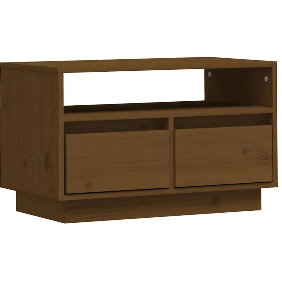 vidaXL Tv-meubel 60x35x37 cm massief grenenhout honingbruin