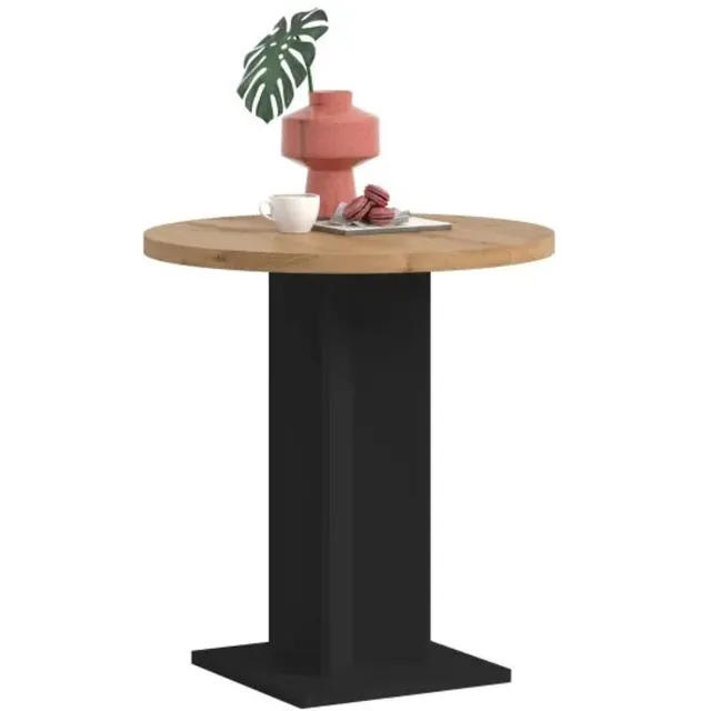 Furnilux Moderne eiken eettafel met zwart onderstel - Stijlvol en ruimtebesparend