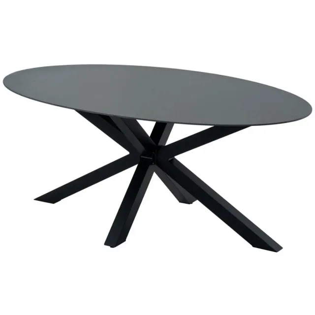 LES Crest tafel ovaal 180x100x73cm Zwart