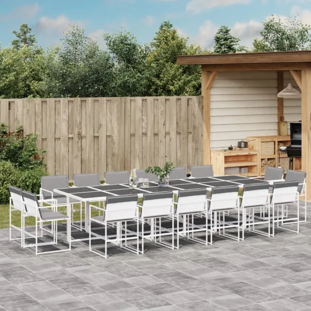 vidaXL 17-delige Tuinset met kussens textileen wit, foto 2