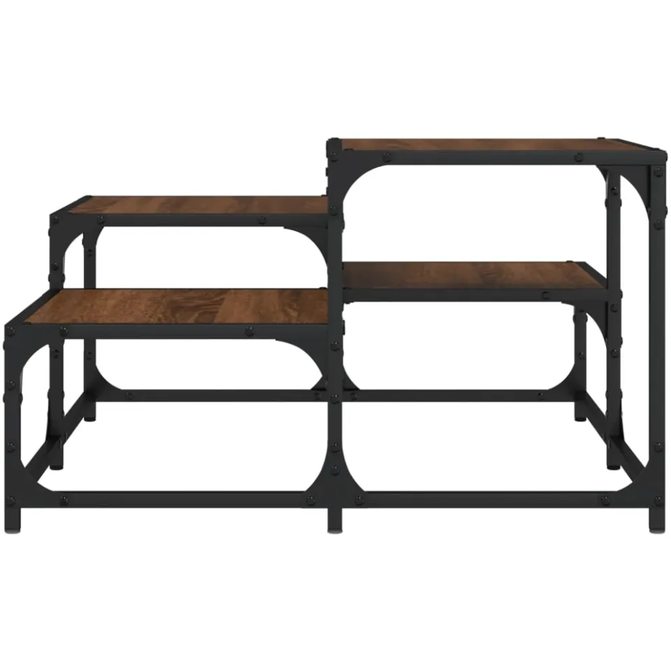 vidaXL Salontafel 68x68x40 cm bewerkt hout bruin eikenkleur, foto 4