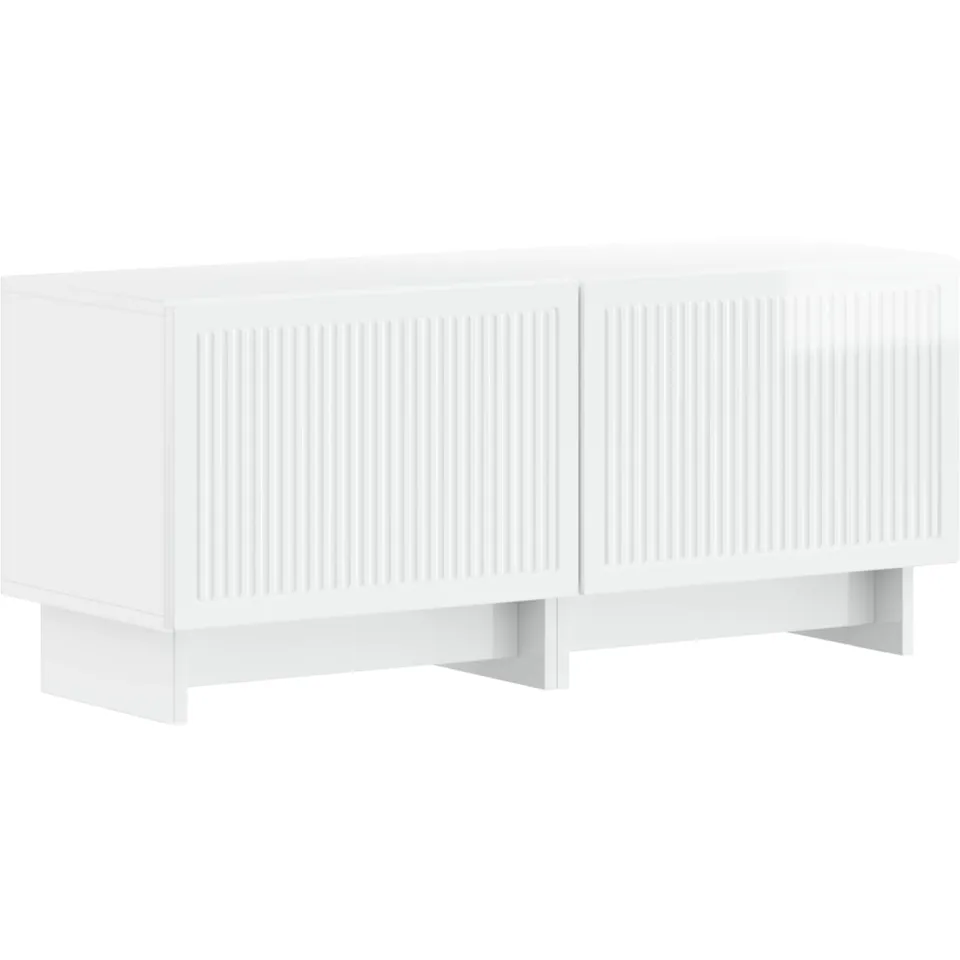 vidaXL 5-delige LED TV-kast Hoogglans Wit Bewerkt hout, foto 4