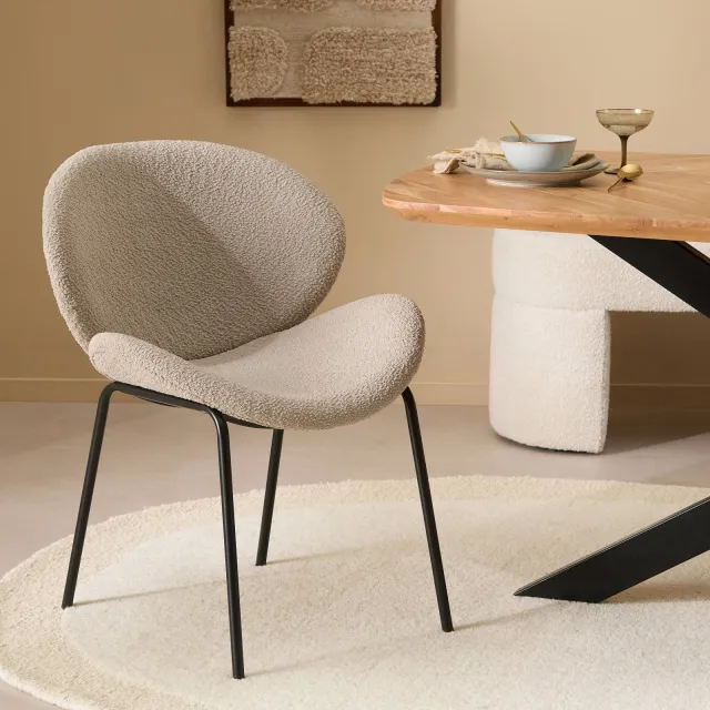 NOUS Living Noa eetkamerstoel taupe, foto 2