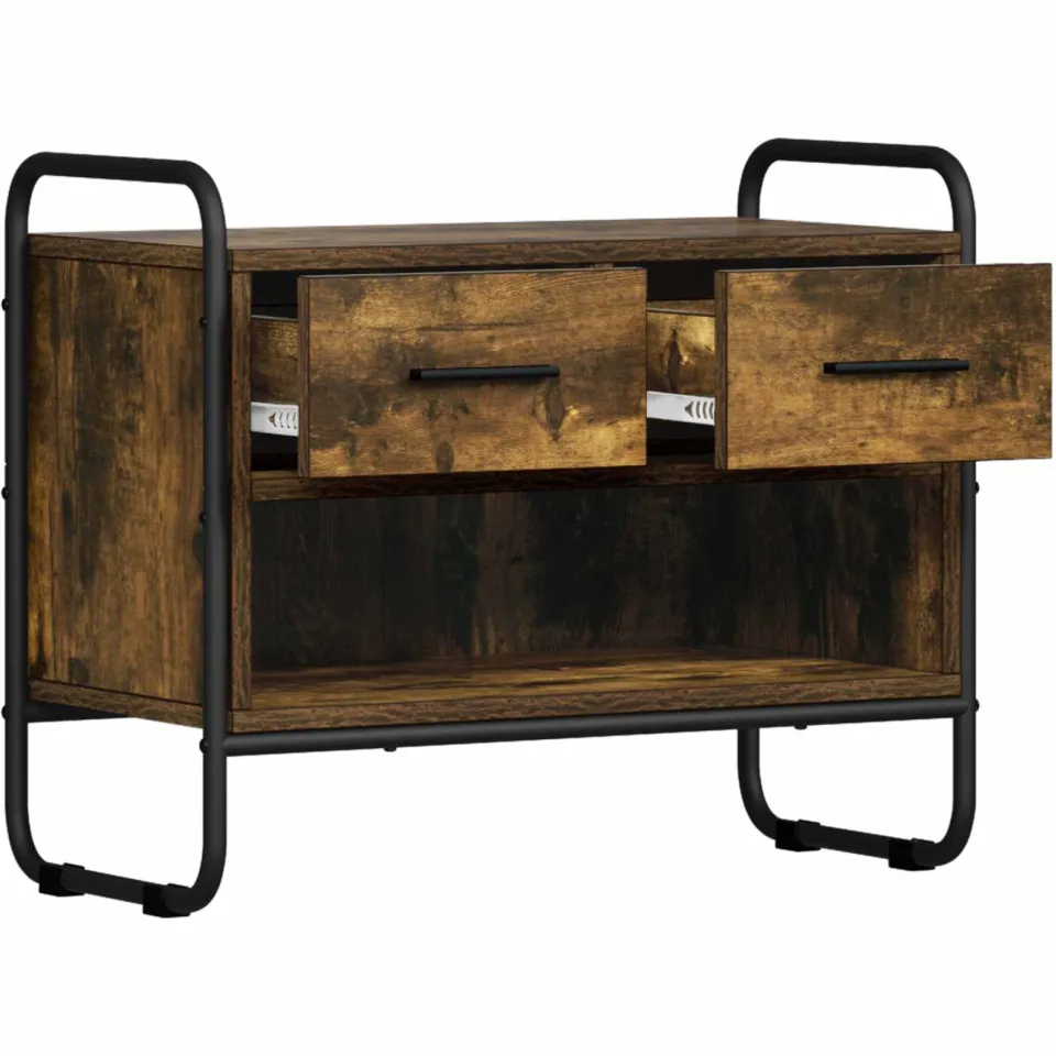 vidaXL Tv-meubel 60 x 30 x 50 cm Gerookt eiken Bewerkt hout Bruin
