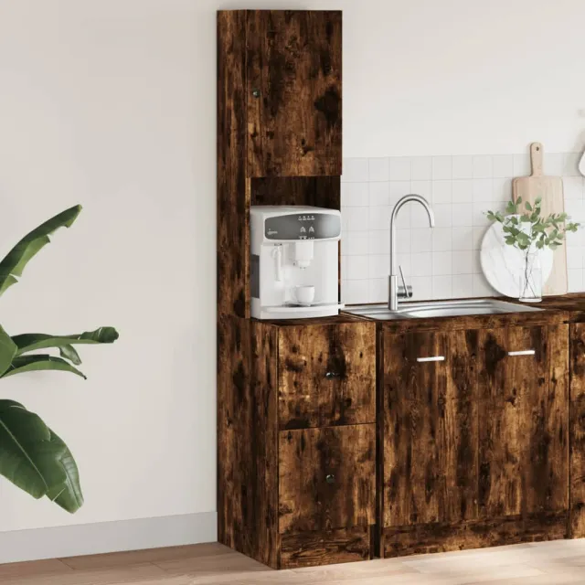 vidaXL Keukenkast 35x50x180 cm bewerkt hout gerookt eikenkleurig Bruin