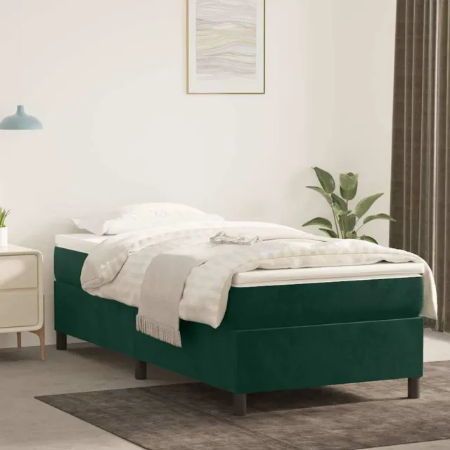 vidaXL Boxspring bed 100x200 cm fluweel donkergroen