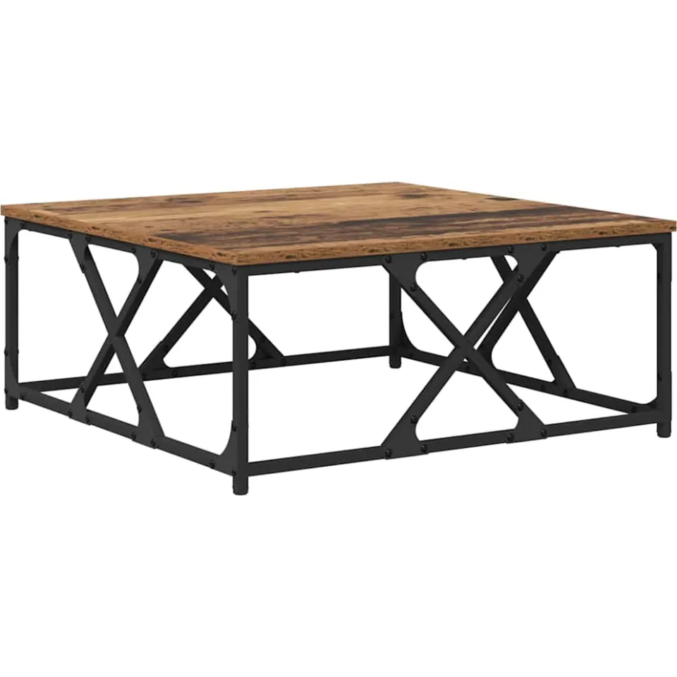 vidaXL Salontafel Oud Hout 70 x 70 x 30 cm Bewerkt hout bruin, foto 3