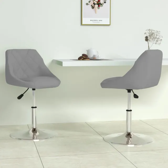 vidaXL Eetkamerstoelen draaibaar 2 st fluweel lichtgrijs grijs