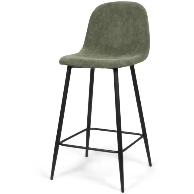 Milton & Oldbrook Ribstof Lage Barkruk Milan Groen