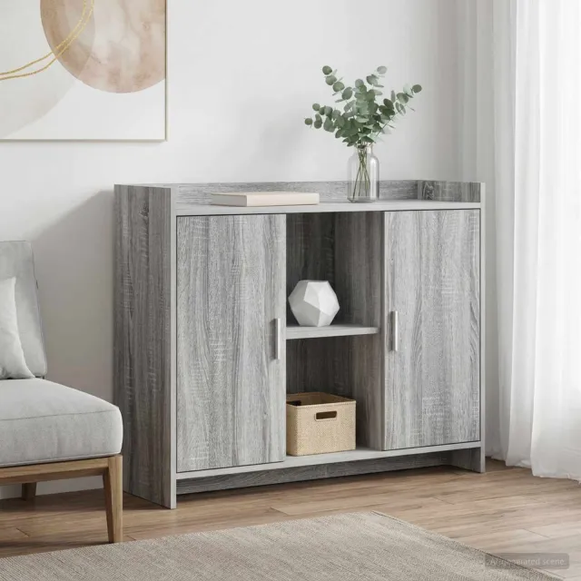 vidaXL Dressoir Grey Sonoma 98,5 x 33 x 80 cm Bewerkt hout Grijs