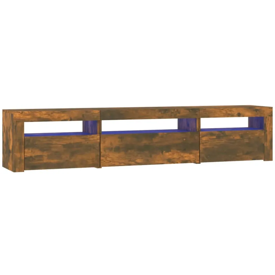 vidaXL Tv-meubel met LED-verlichting 195x35x40 cm gerookt eikenkleurig Bruin