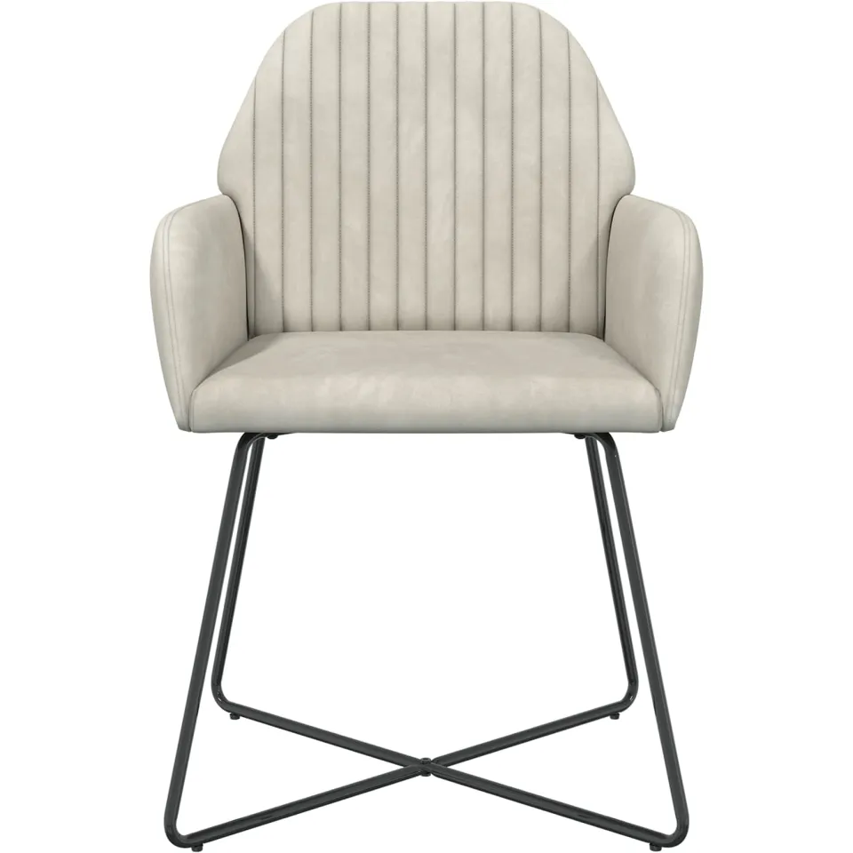 vidaXL Eettafelstoelen 2 st fluweel Crèmekleurig 55 x 50 x 84 cm