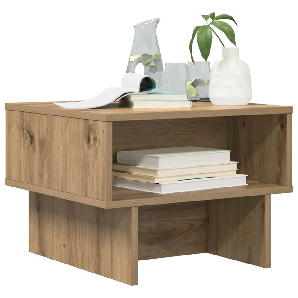 vidaXL Salontafel Artisan Eiken 48 x 46 x 35 cm Bewerkt hout Bruin
