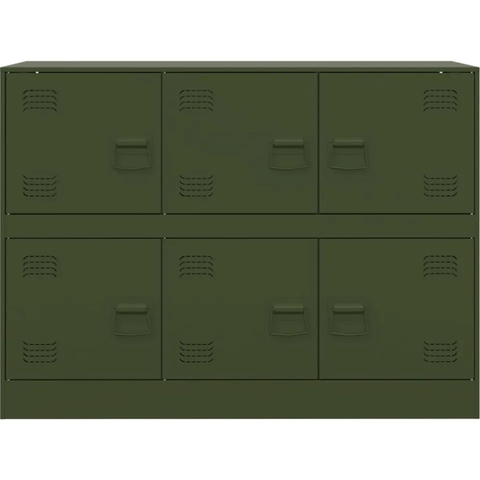 vidaXL Dressoir 99x39x73 cm staal olijfgroen, foto 3