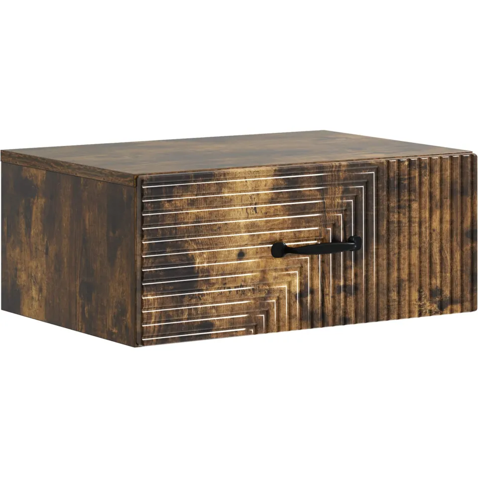 vidaXL Wandbeugel Bedkast Gerookt eiken 49 x 34,5 x 20 cm Bewerkt hout Bruin
