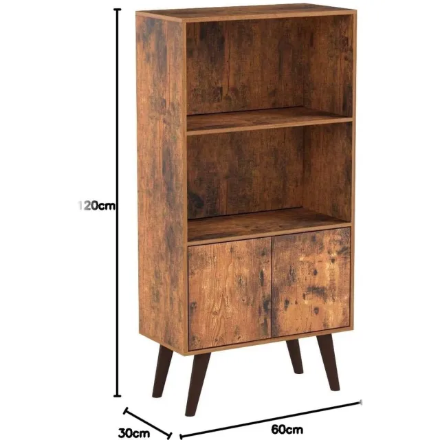 FurnStar boekenkast - 2 planken - 60x30x120cm - Bruin