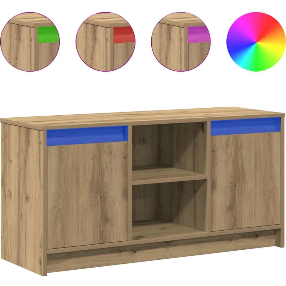 vidaXL TV Eenheden 100 x 34 x 50 cm Bruin Bewerkt hout, foto 4